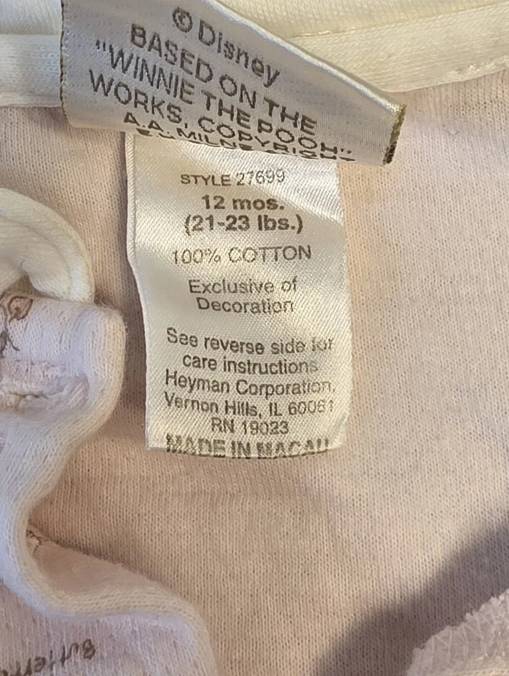 Vintage 2000s Winnie the Pooh Two-Piece Outfit